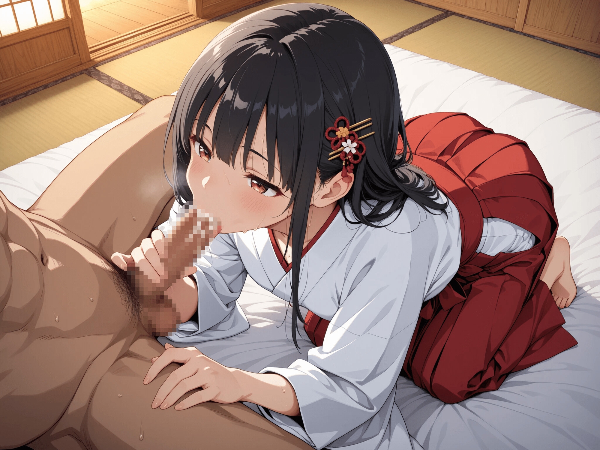 和服女性が着たまま「恵方巻」を頬張る！太いのがほしいの。 画像8