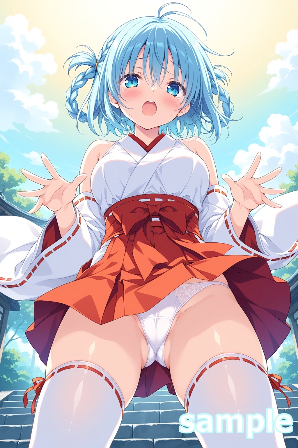 おパンツ拝見イラスト集 ミニスカ巫女さん編_2