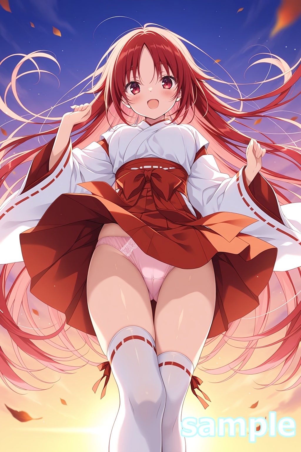 おパンツ拝見イラスト集 ミニスカ巫女さん編_9