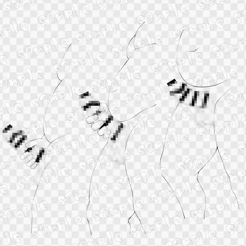 線画素材集[手]80 サンプル画像 2