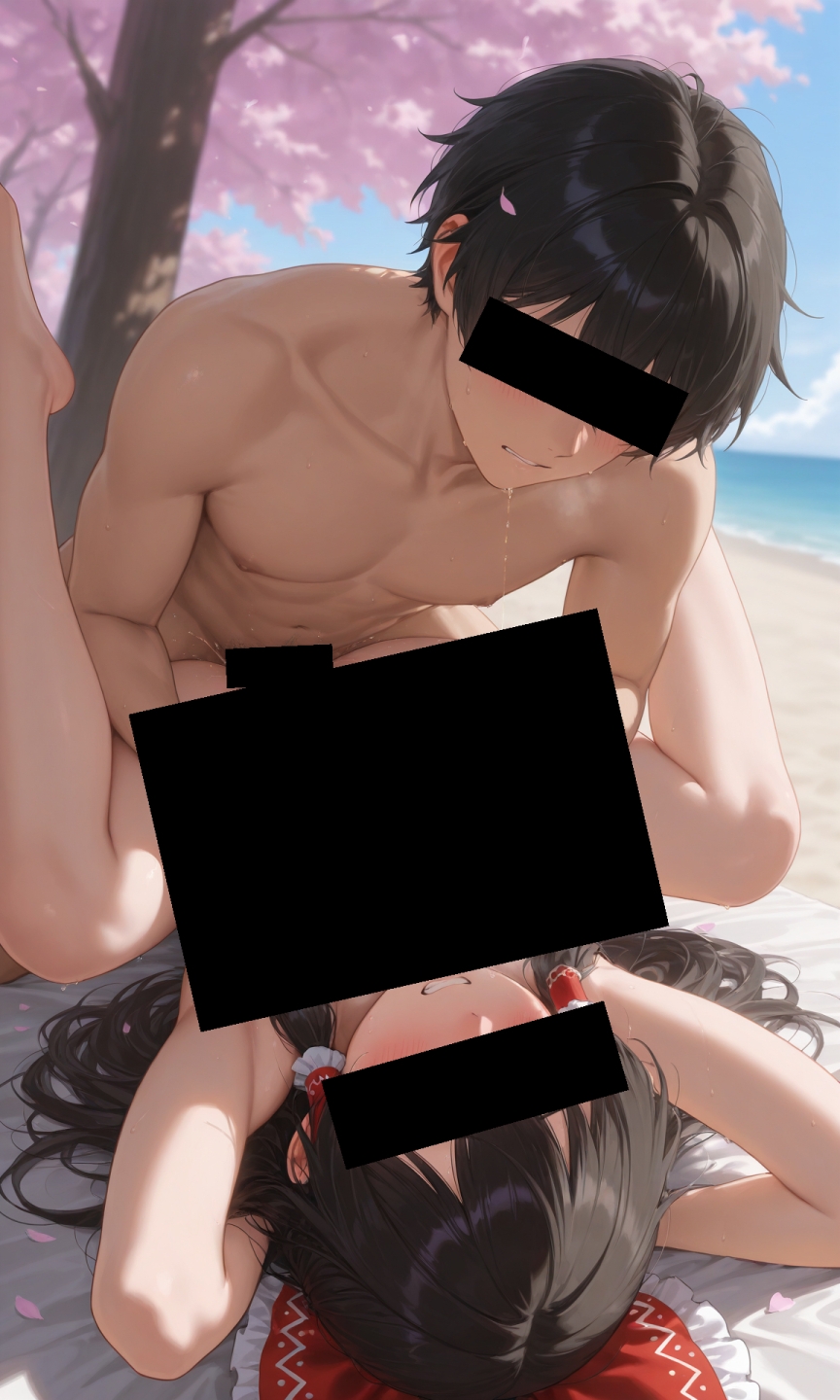 魔理沙は霊夢のえっちな写真を撮りたいようです。~春の風の強い昼の海編~_1