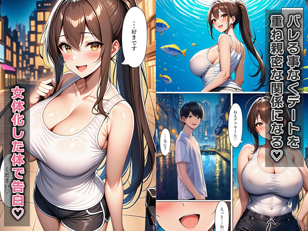 女体化して俺は友達をからかい嘘告白する_3