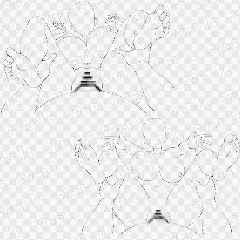 線画素材集[手]84 サンプル画像 3