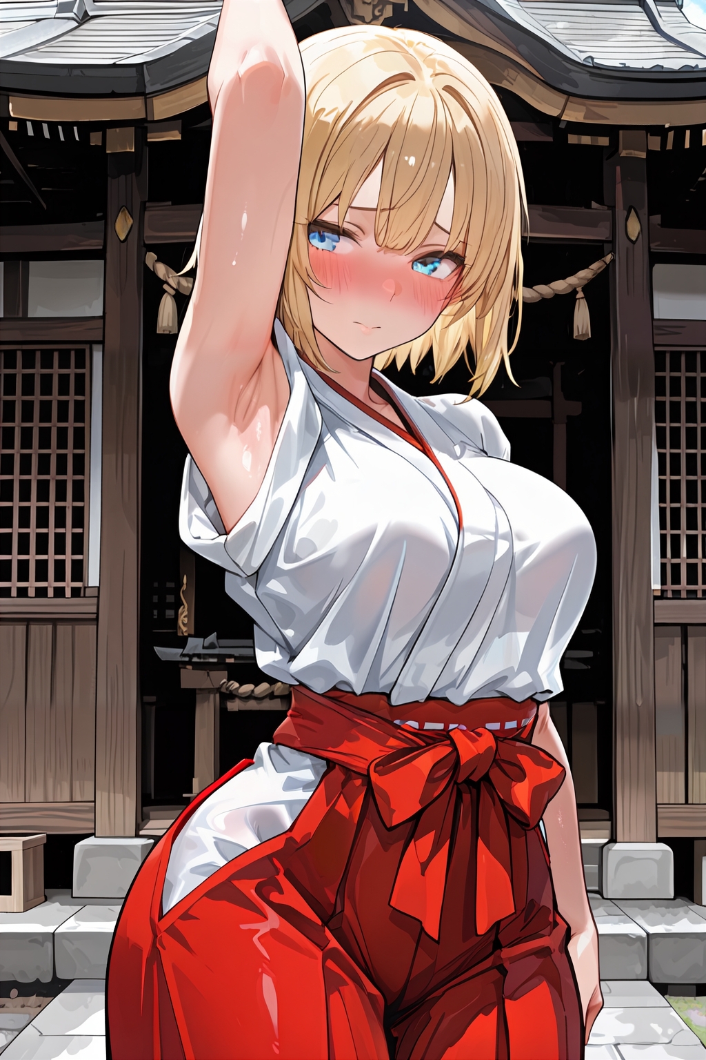 金髪ショートの巫女さん_3