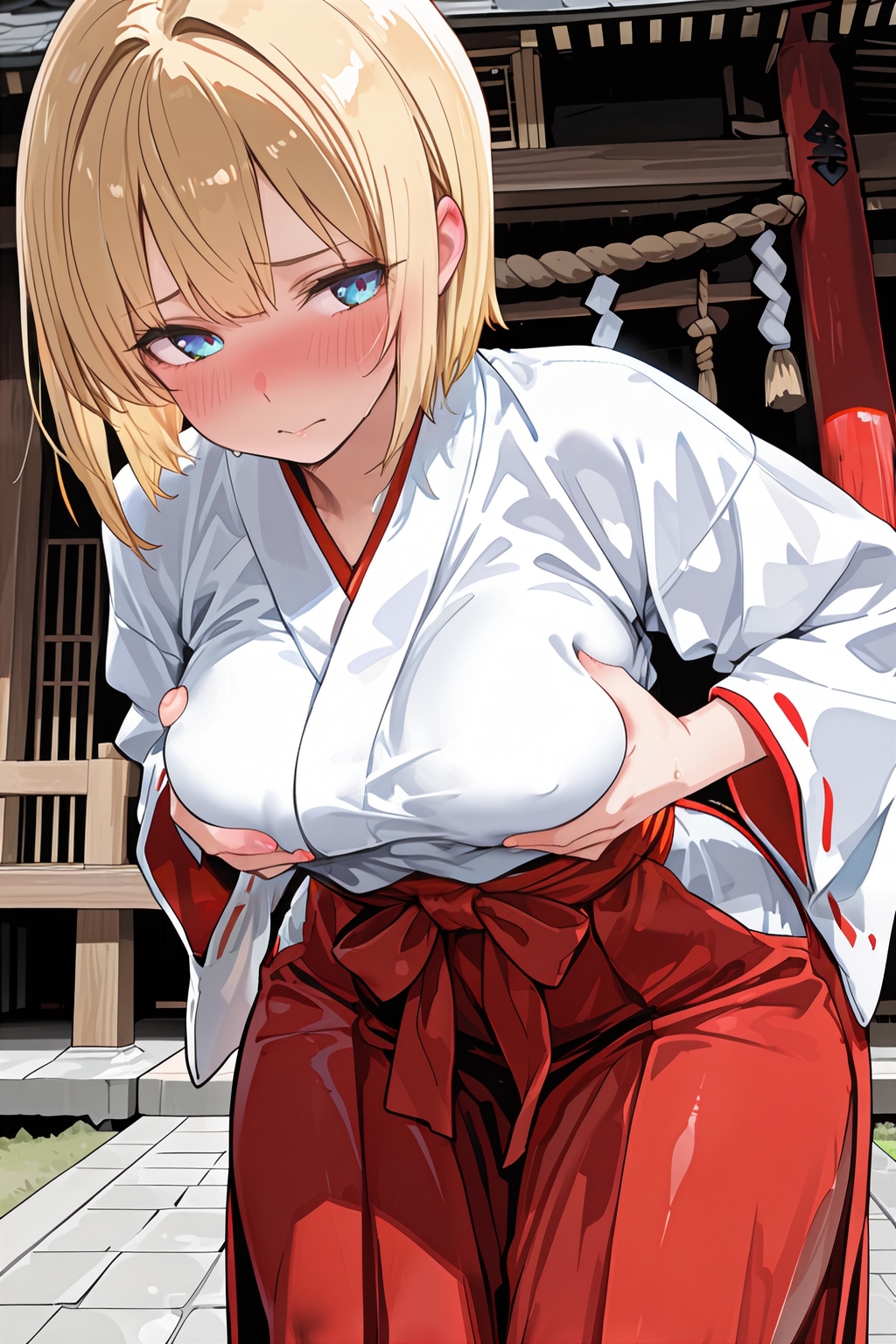 金髪ショートの巫女さん_4