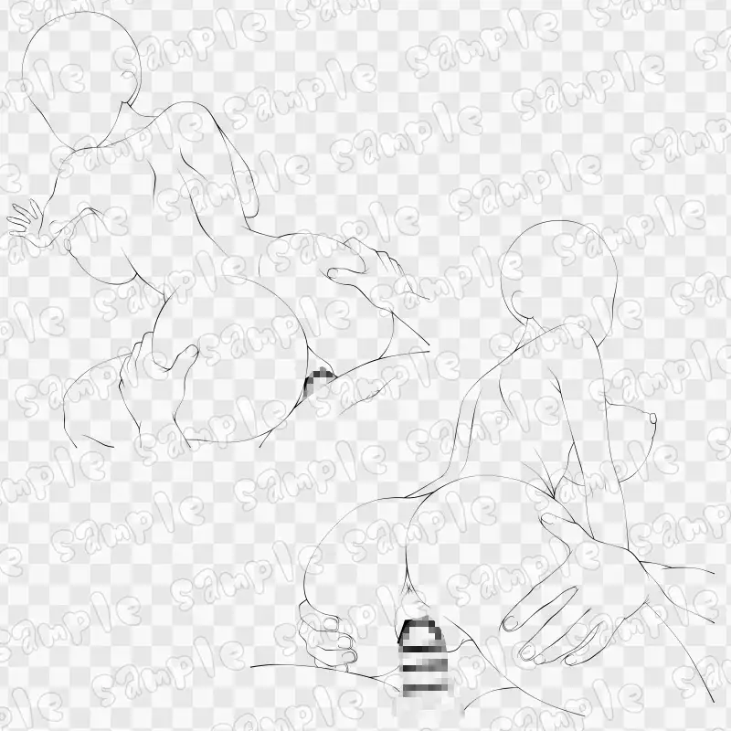 線画素材集[手]88 サンプル画像 3