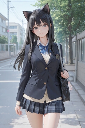 猫耳JKの通学路