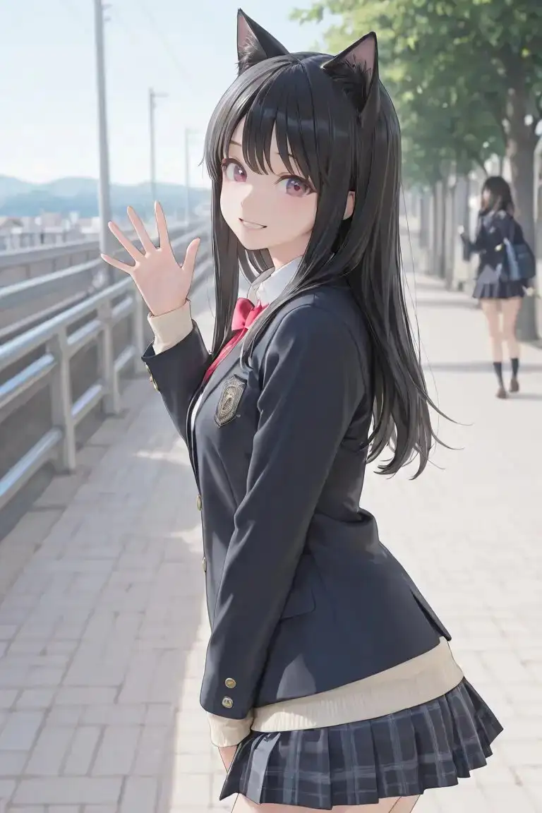 猫耳JKの通学路 サンプル画像 3