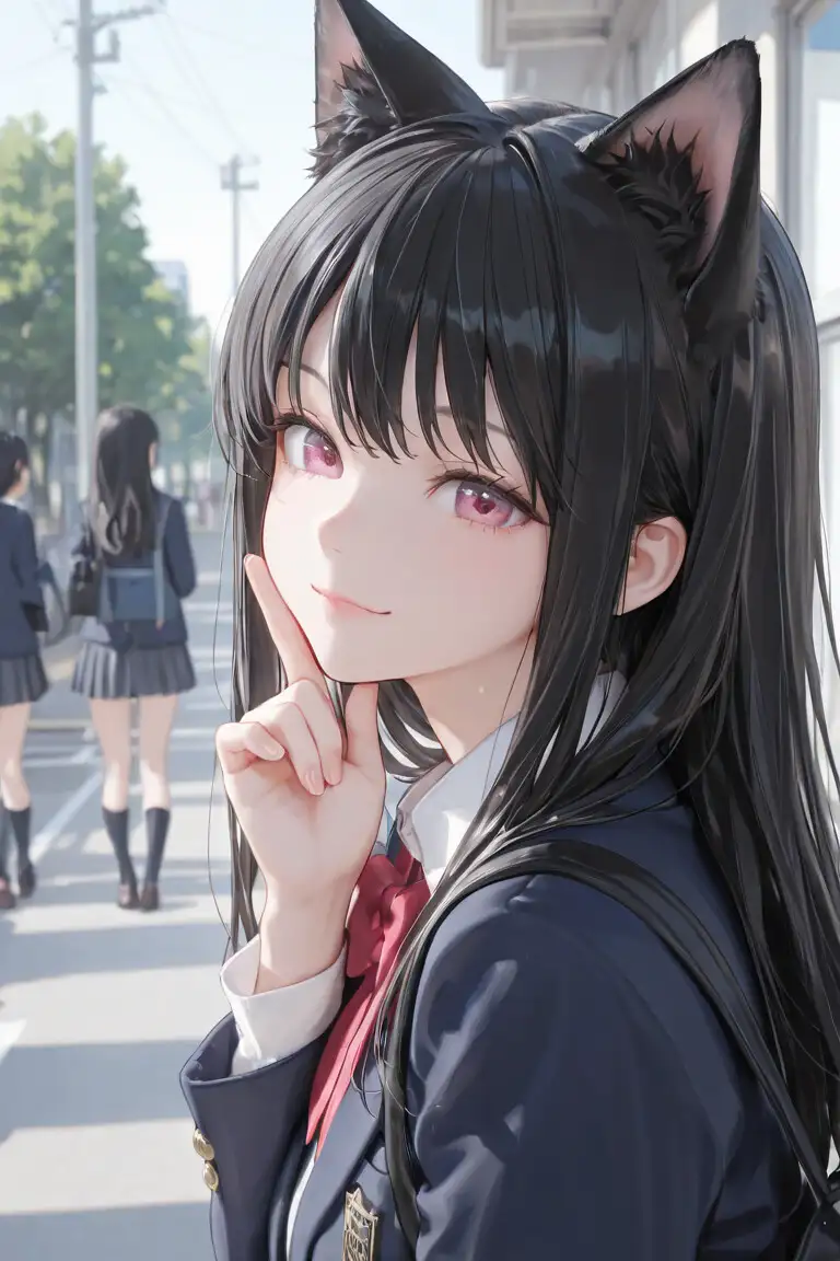 猫耳JKの通学路 サンプル画像 4