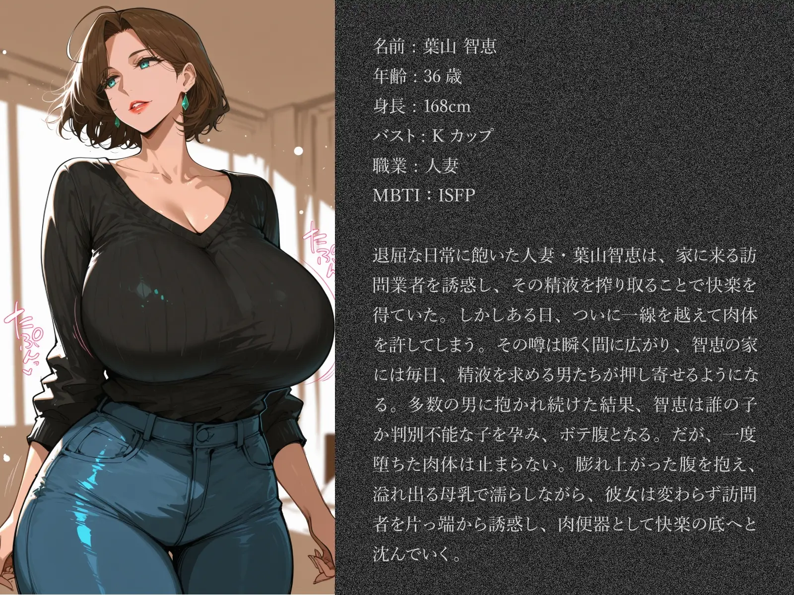 訪問者を誘惑する昼下がりの団地妻ボテ腹母乳肉便器堕ち サンプル画像 10