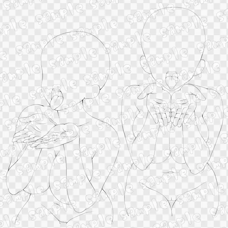 線画素材集［手］96 サンプル画像 2
