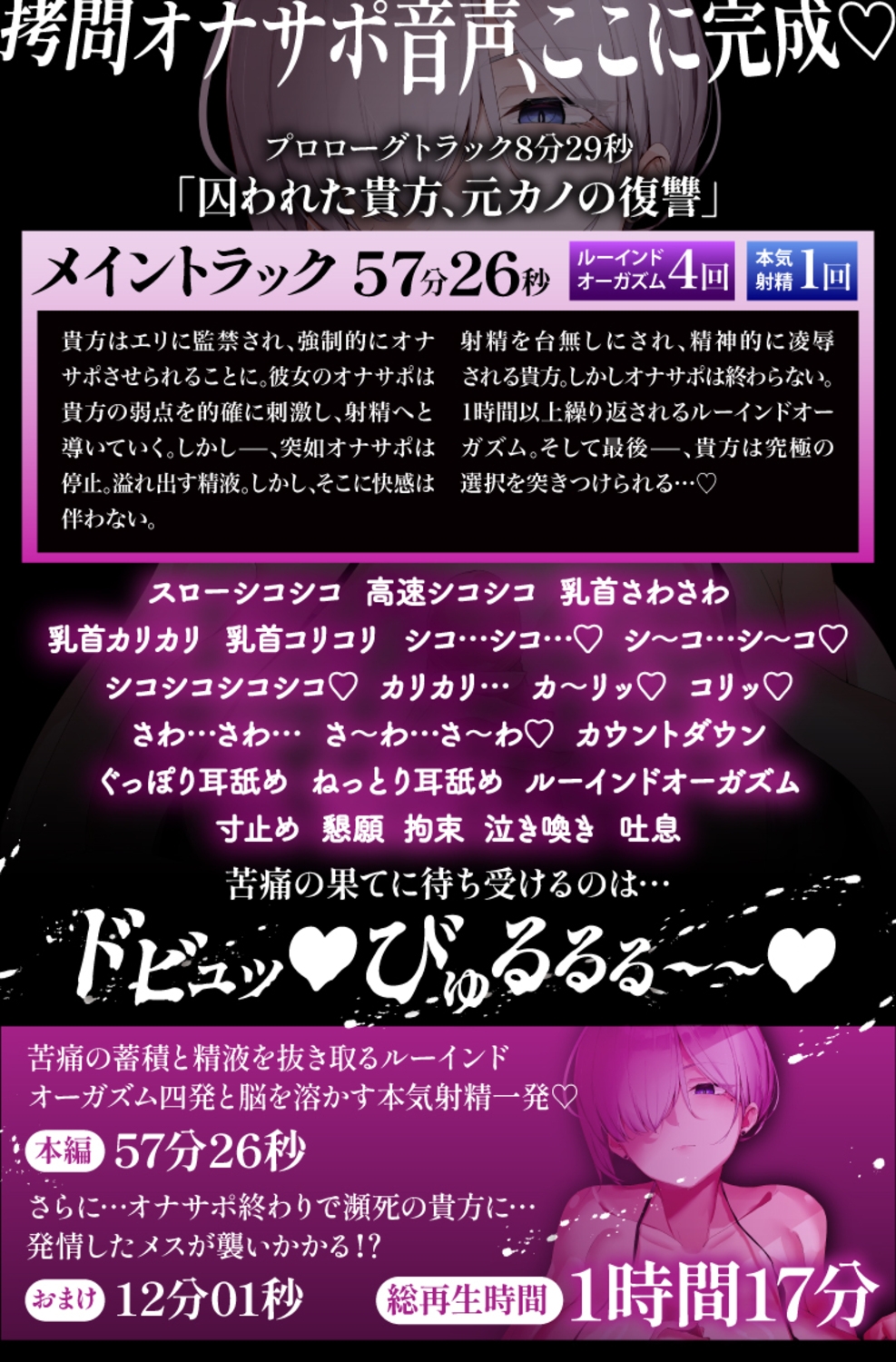 【オナサポ】57分別れた元カノに監禁され屈辱的なオナサポでルーインドオーガズム4発と本気射精1発で復讐される音声 画像3