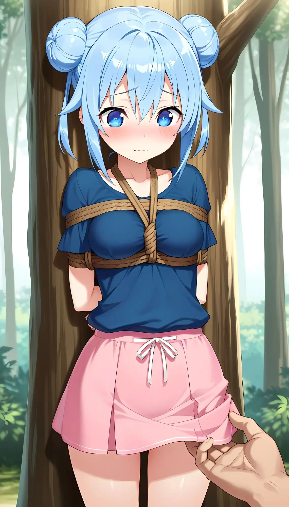 森の奥に連れ込まれ、拘束された女の子 サンプル画像 2