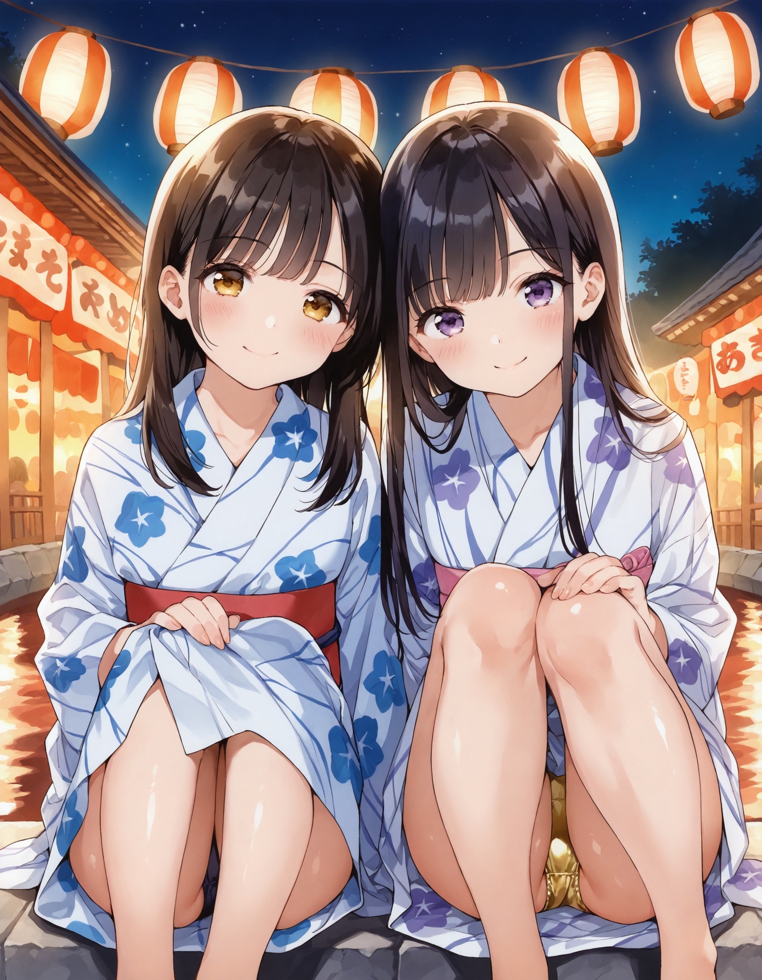 浴衣で座りパンチラ4 画像1