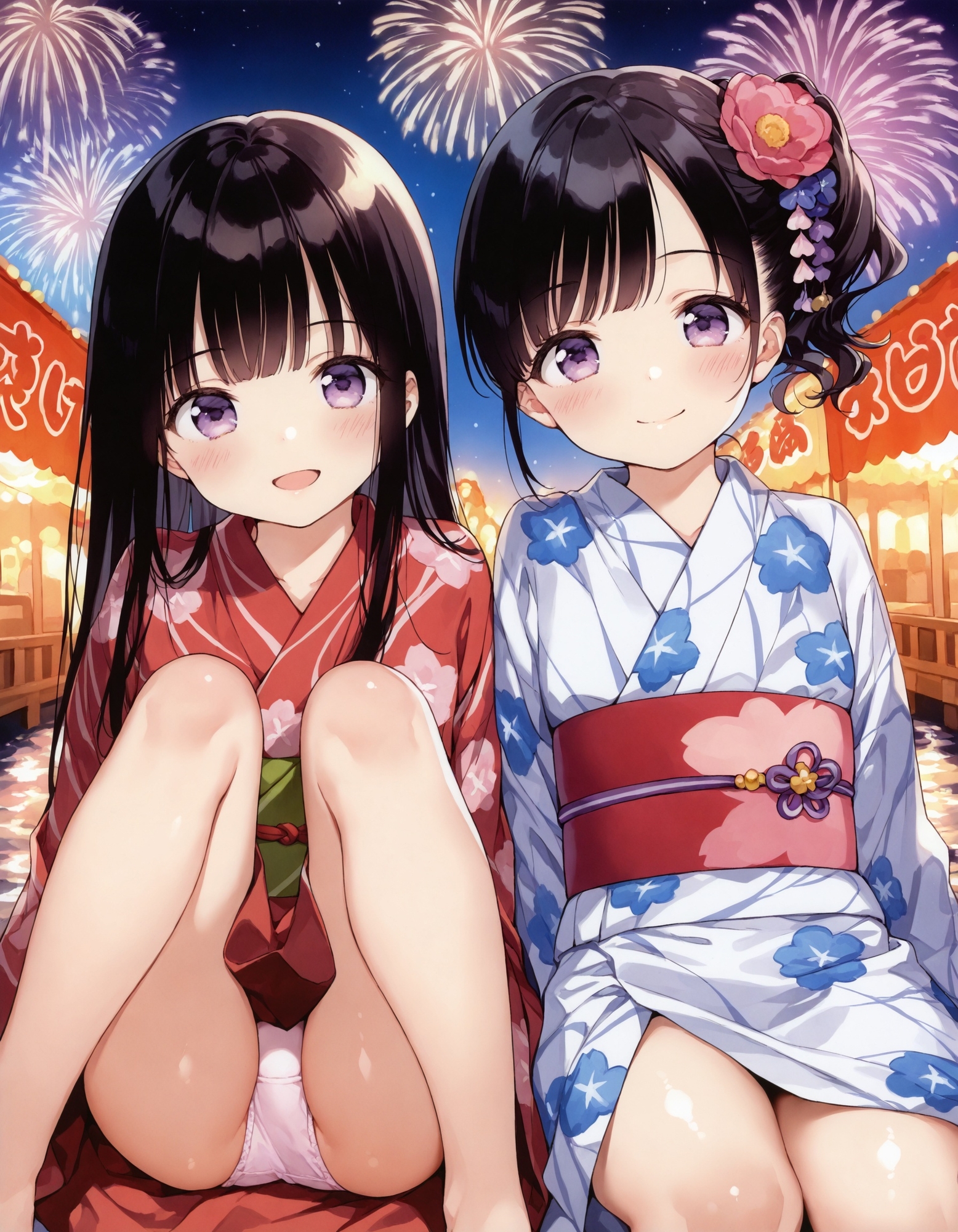 浴衣で座りパンチラ4 画像4