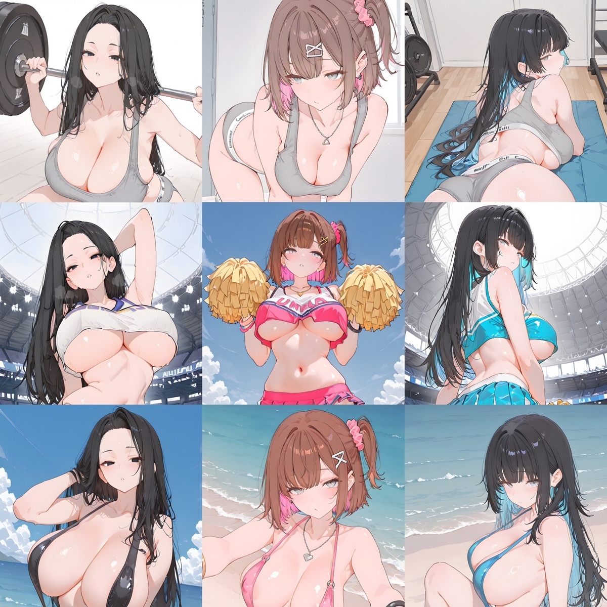 【お尻・足裏・顔面圧迫特化CG集総集編】 顔面騎乗 もも圧迫 挟み 足コキ オナホコキ バレー 水着メイド グラビア 画像7