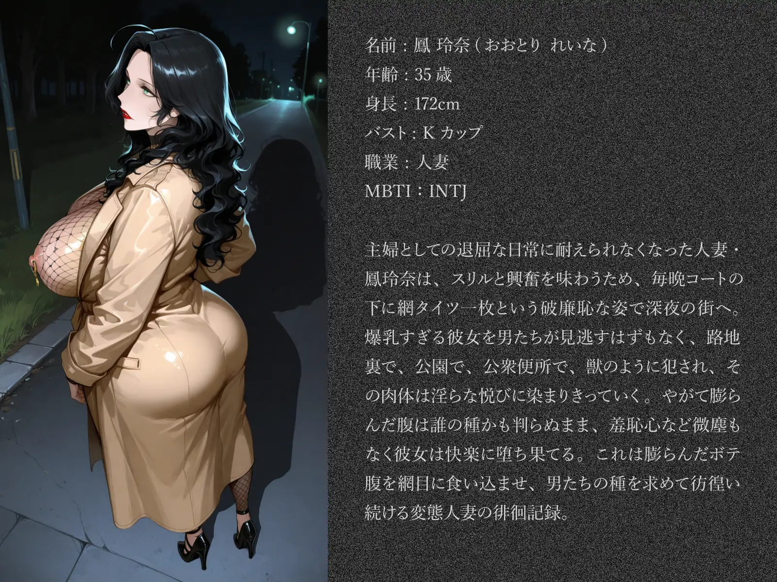 全身網タイツ変態爆乳人妻の深夜徘徊記録 サンプル画像 10