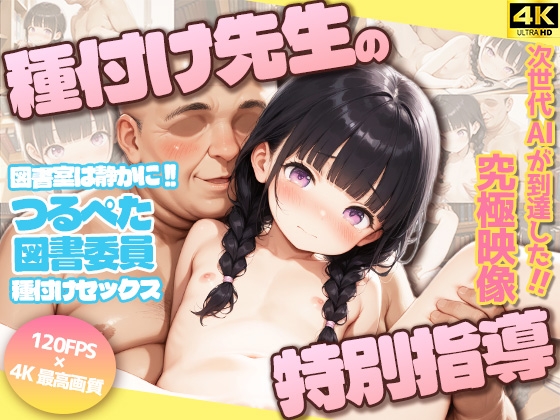 【4Kアニメ】種付け先生の特別指導 第3話 〜図書室は静かに！！つるぺた図書委員と種付けセックス〜