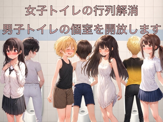 女子トイレの行列解消 男子トイレの個室を開放します