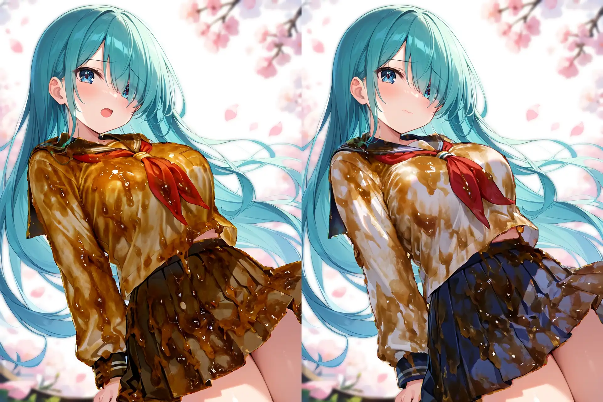 セーラー服ぶっかけ無洗浄CG集 サンプル画像 2