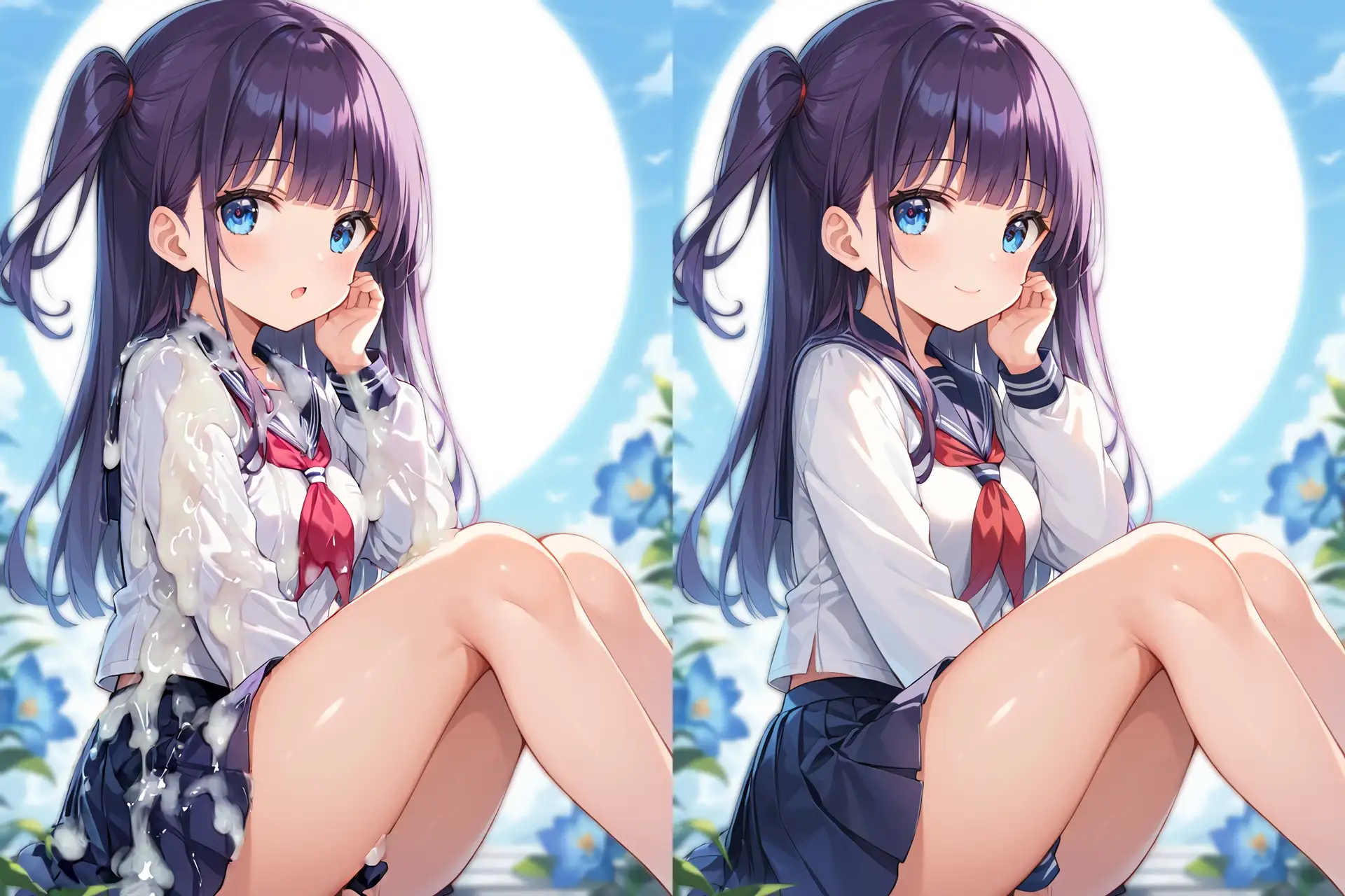 セーラー服ぶっかけ無洗浄CG集 サンプル画像 3