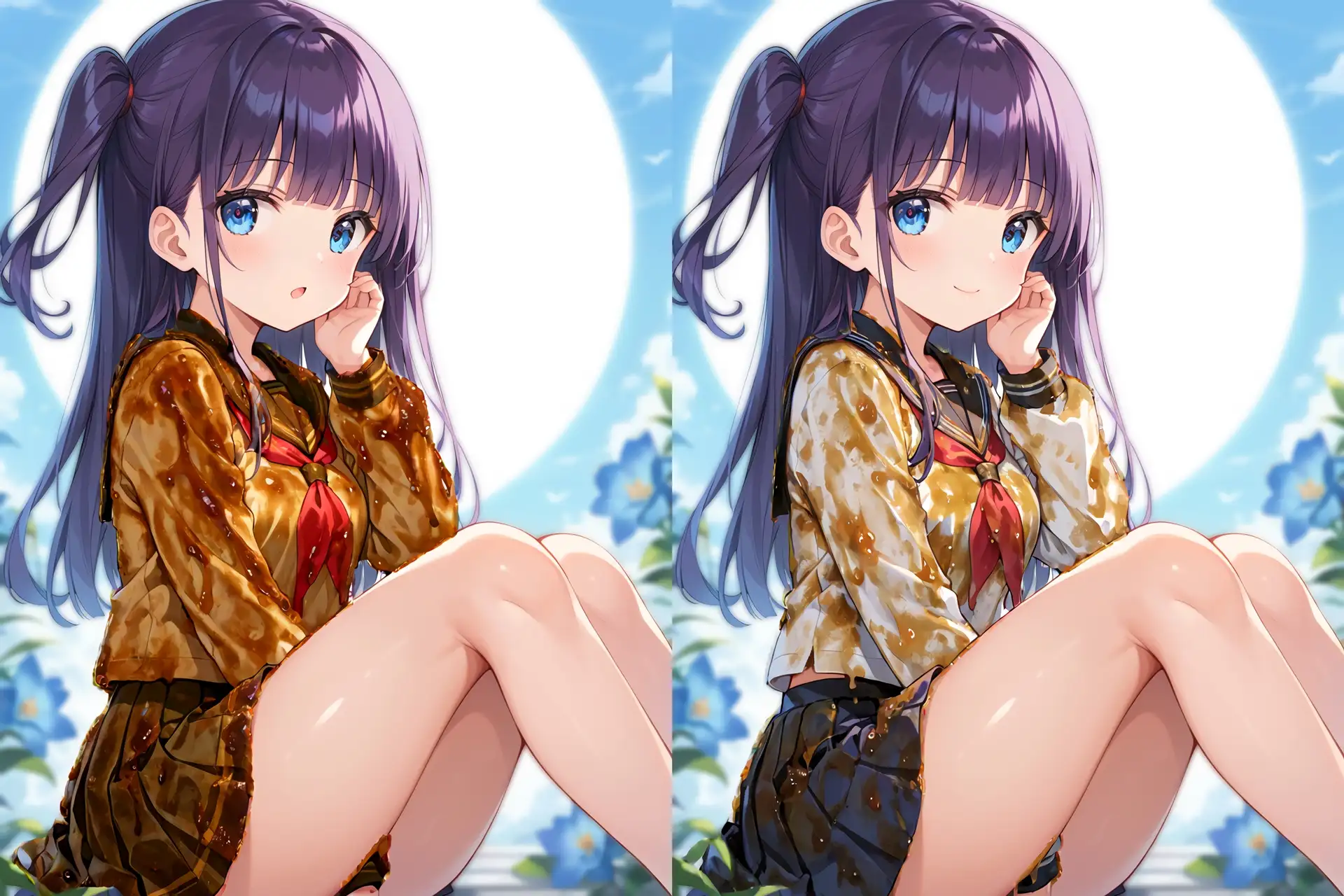 セーラー服ぶっかけ無洗浄CG集 サンプル画像 4