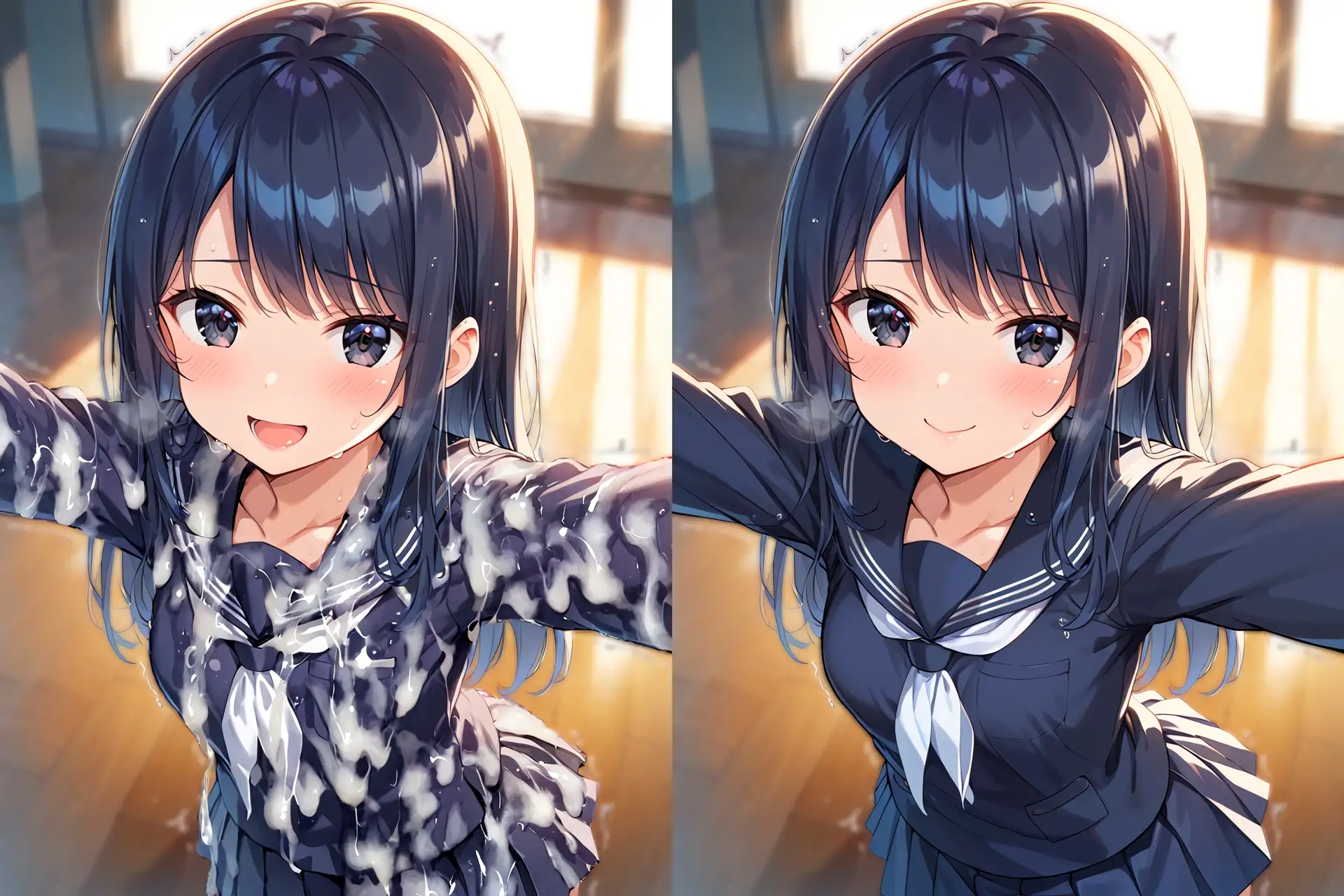セーラー服ぶっかけ無洗浄CG集 サンプル画像 5