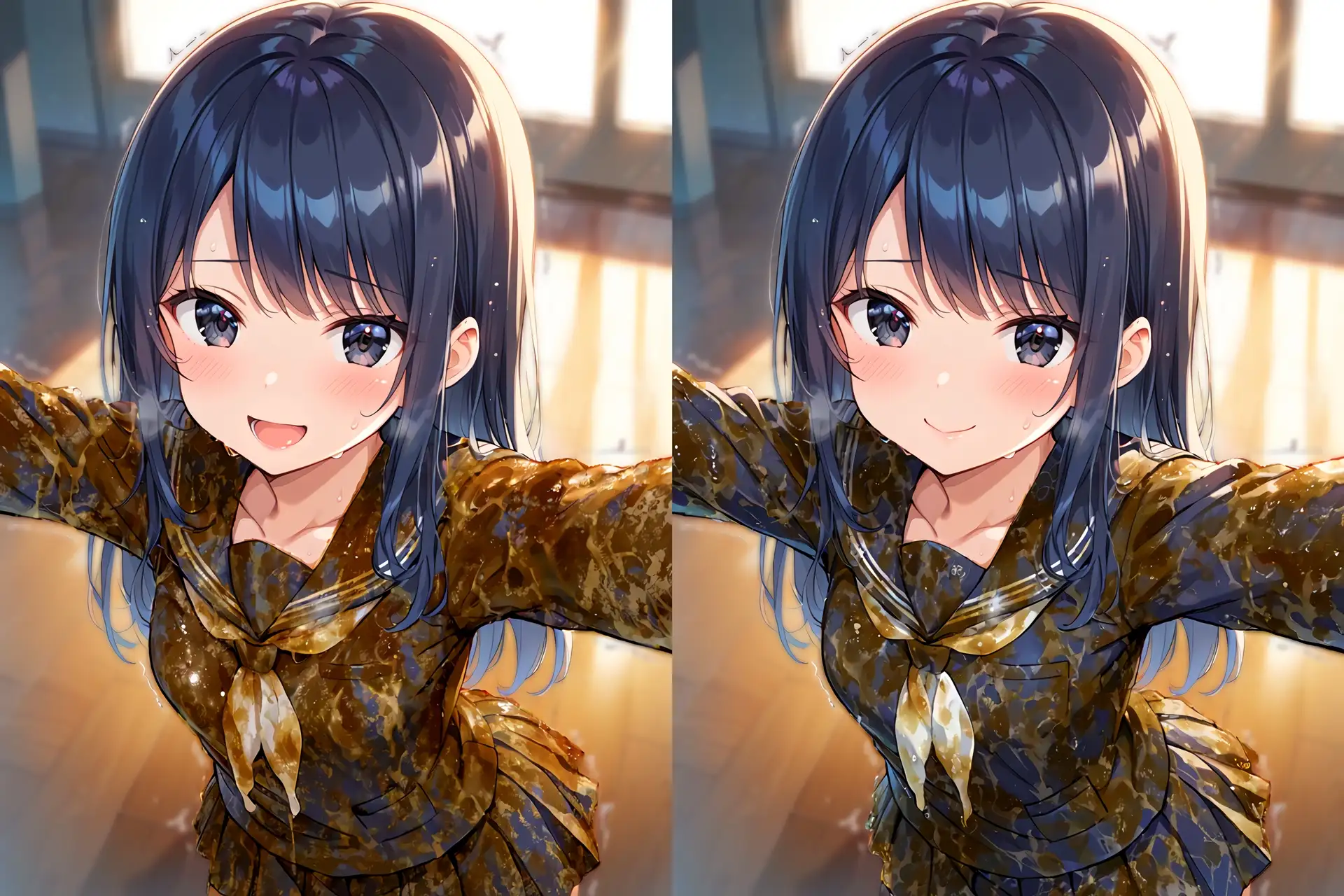 セーラー服ぶっかけ無洗浄CG集 サンプル画像 6