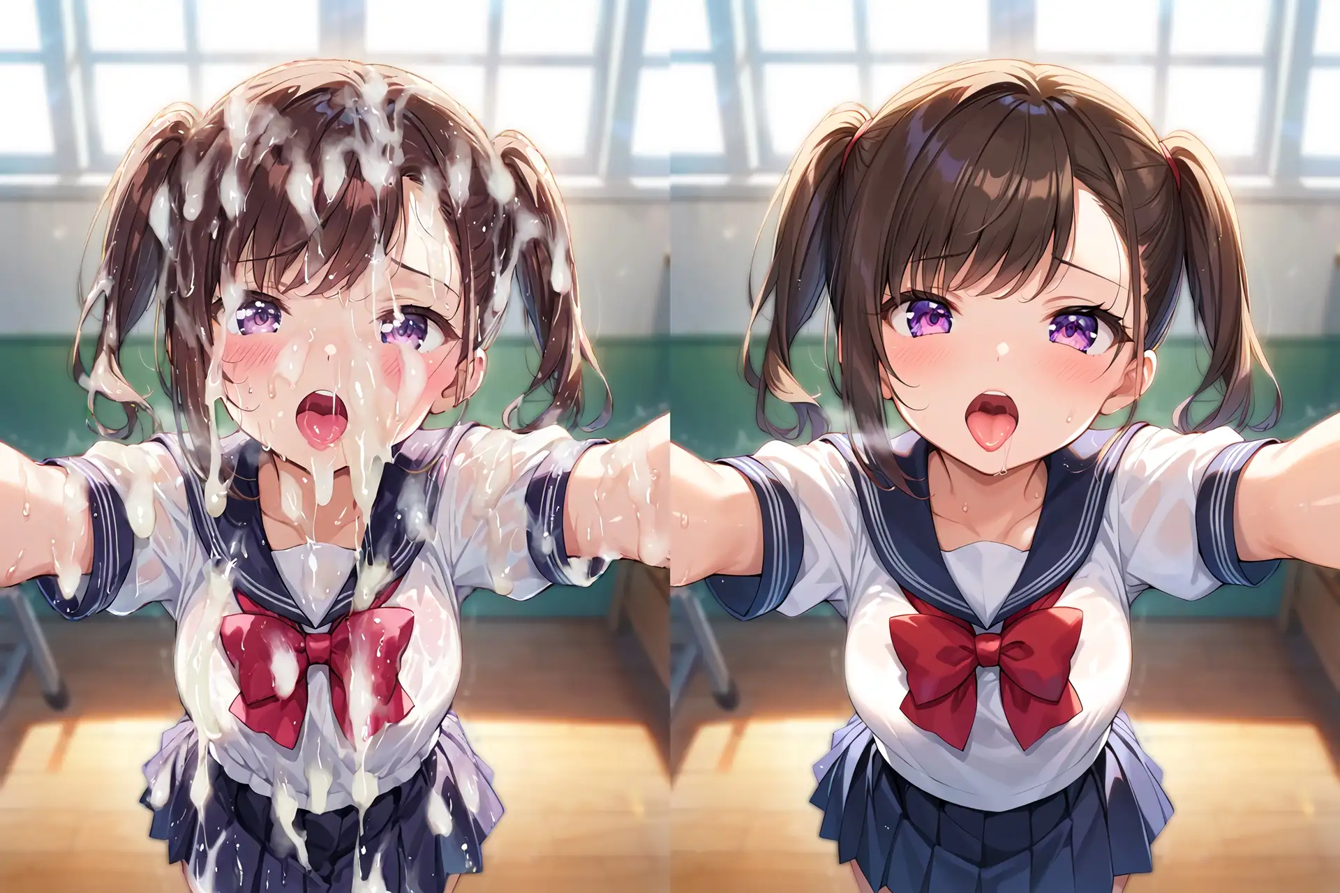 セーラー服ぶっかけ無洗浄CG集 サンプル画像 7