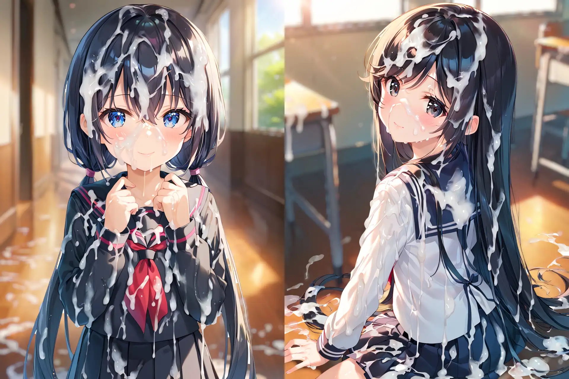 セーラー服ぶっかけCG集3 サンプル画像 2