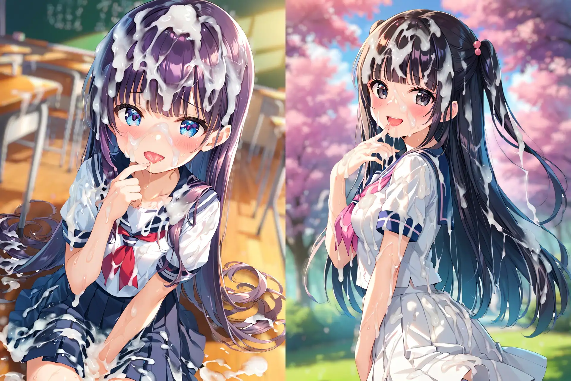 セーラー服ぶっかけCG集3 サンプル画像 3