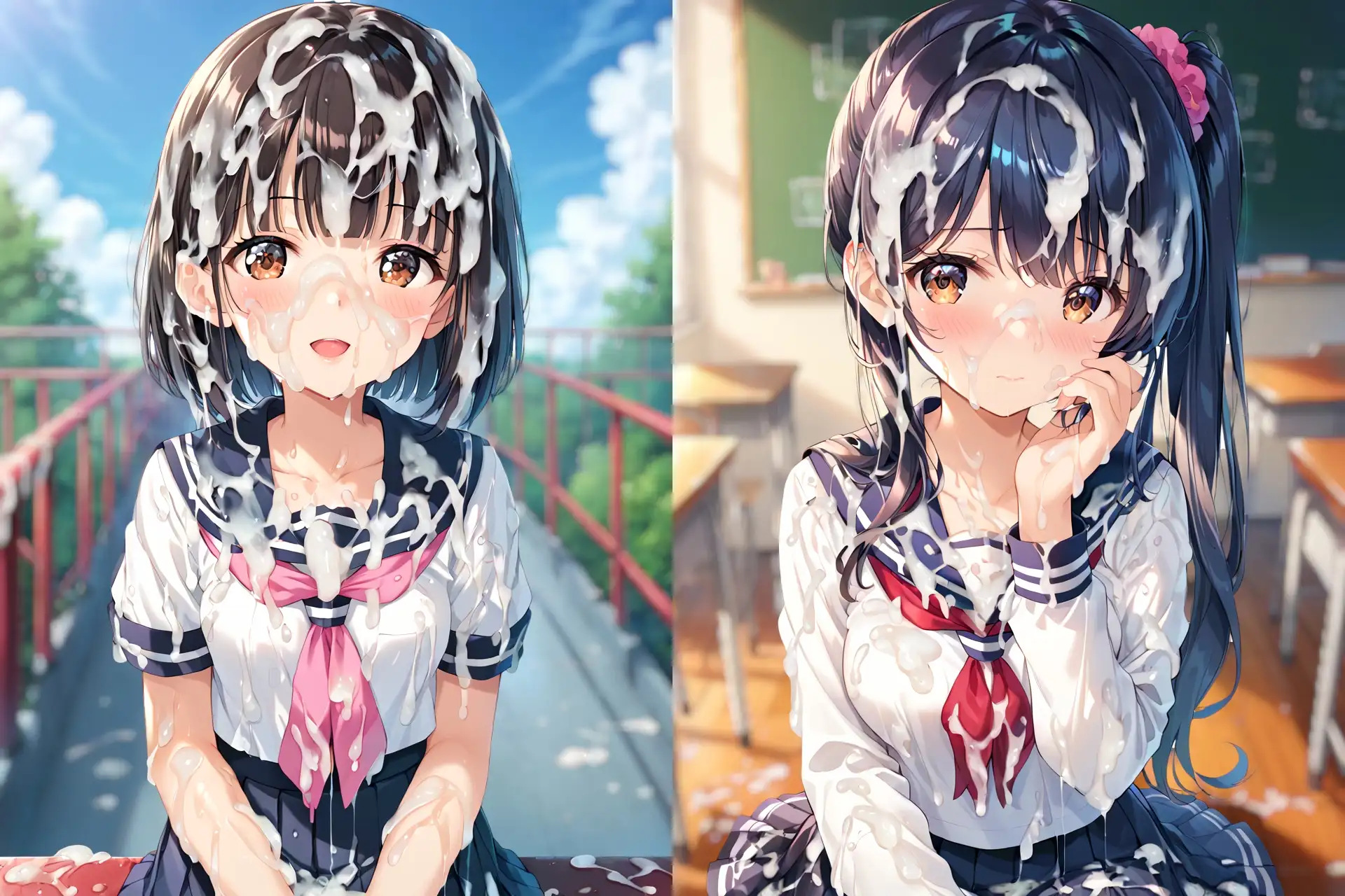 セーラー服ぶっかけCG集3 サンプル画像 5