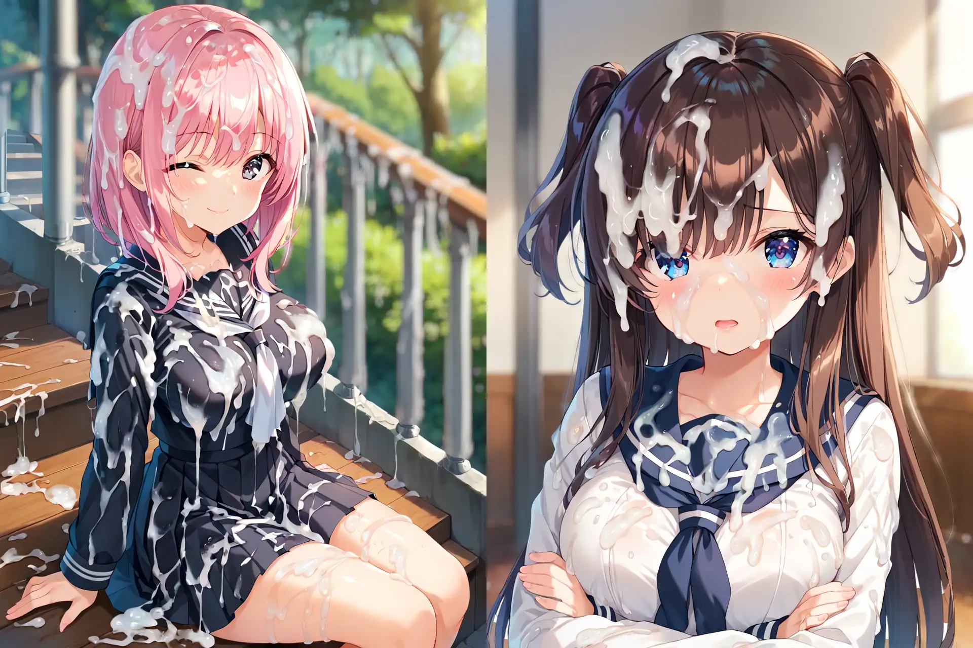 セーラー服ぶっかけCG集3 サンプル画像 9