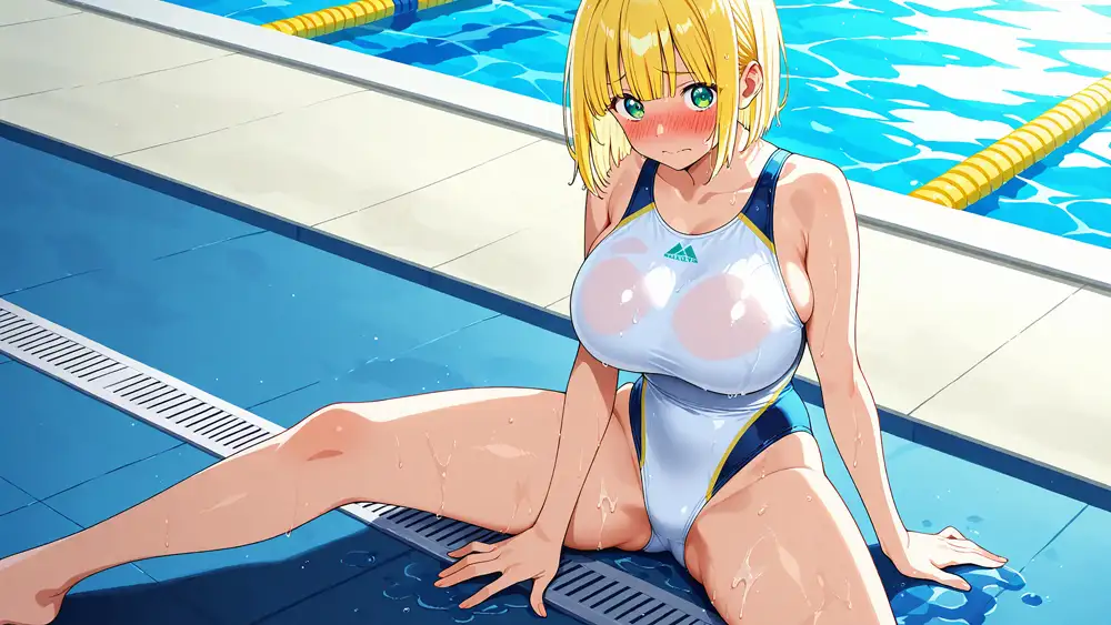 白競泳水着の爆乳姉妹が顧問と秘密のレッスン【400枚】【4K】 サンプル画像 4