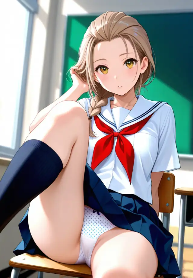 クラスの女子は椅子の座り方が横着過ぎる サンプル画像 4