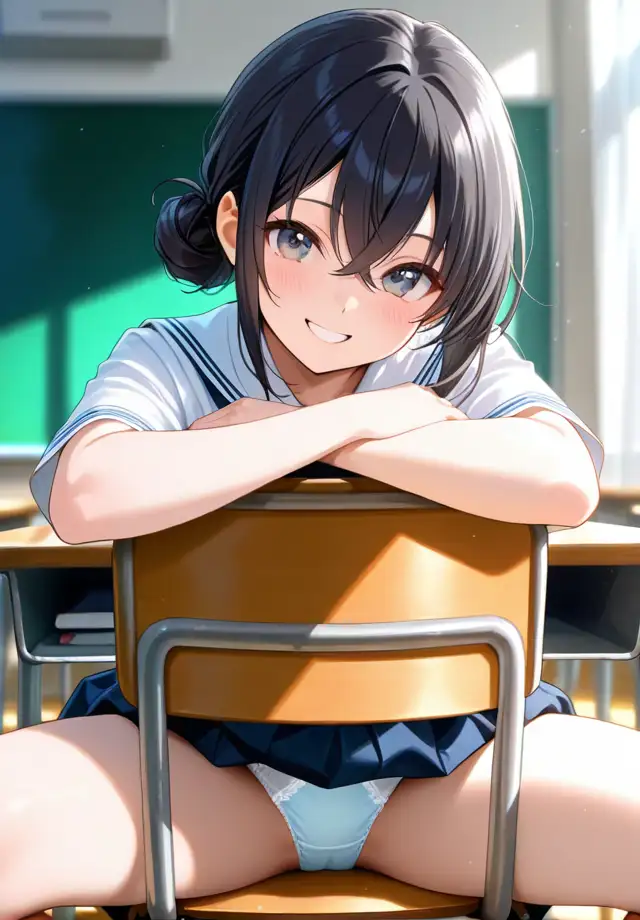 クラスの女子は椅子の座り方が横着過ぎる サンプル画像 7