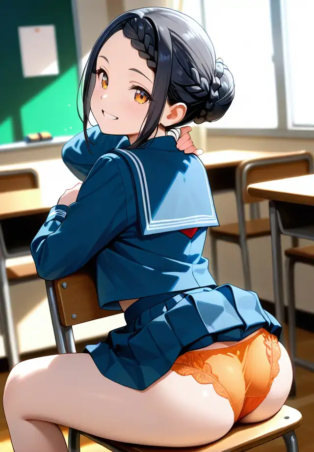 クラスの女子は椅子の座り方が横着過ぎる 後ろ姿編 サンプル画像 2