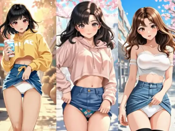 【アニメ3分58秒】ひたすらミニスカめくって生パンツ！ミニスカートや短パンを着たギャルさん30名以上がパンティーを見せようとしてくれます！白色、青色、桃色、黒色 サンプル画像 4