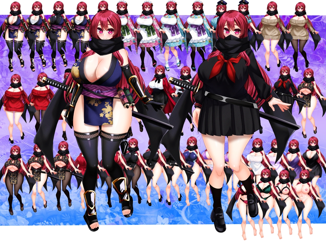 立ち絵素材 くのいちHCGセット