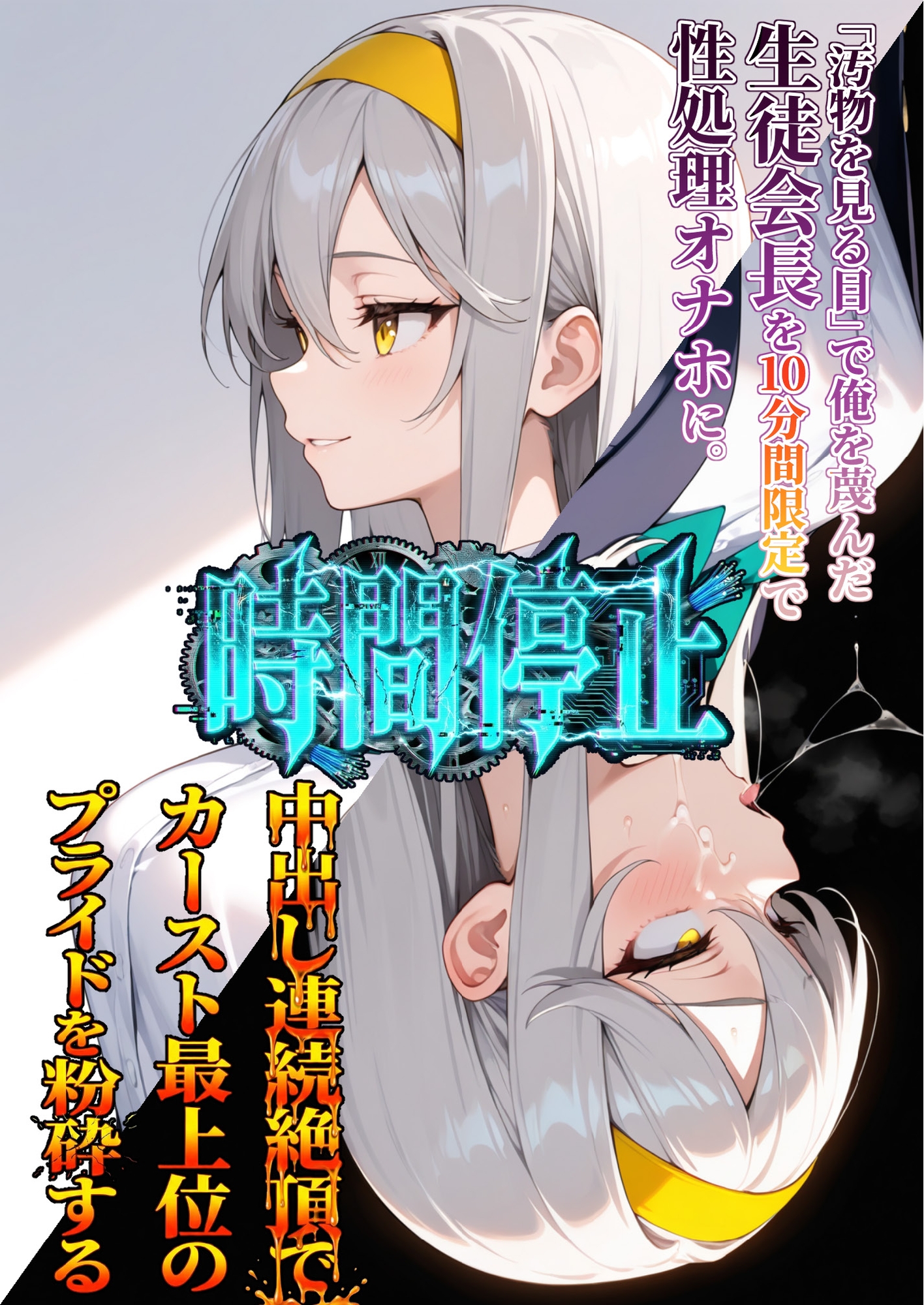 時間停止「汚物を見る目」で俺を蔑んだ生徒会長を10分間限定で性処理オナホに。 サンプル 1/8