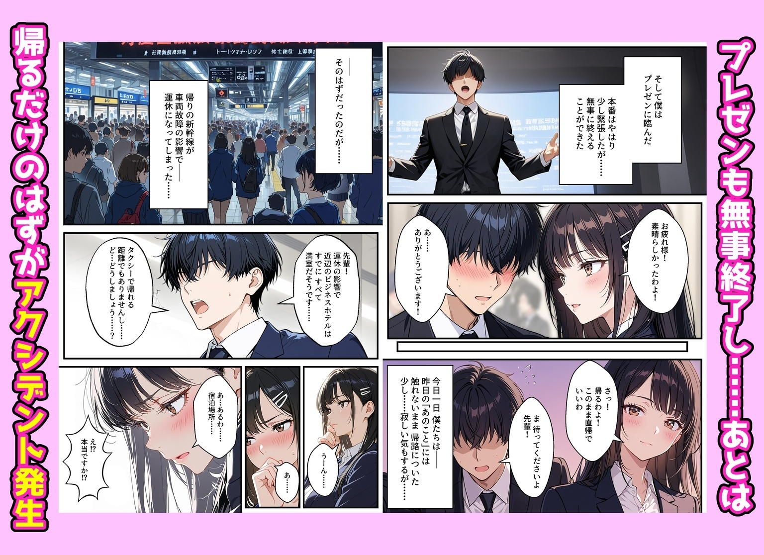 憧れの先輩との出張で相部屋になったので、エッチすることになった話 サンプル 7/10