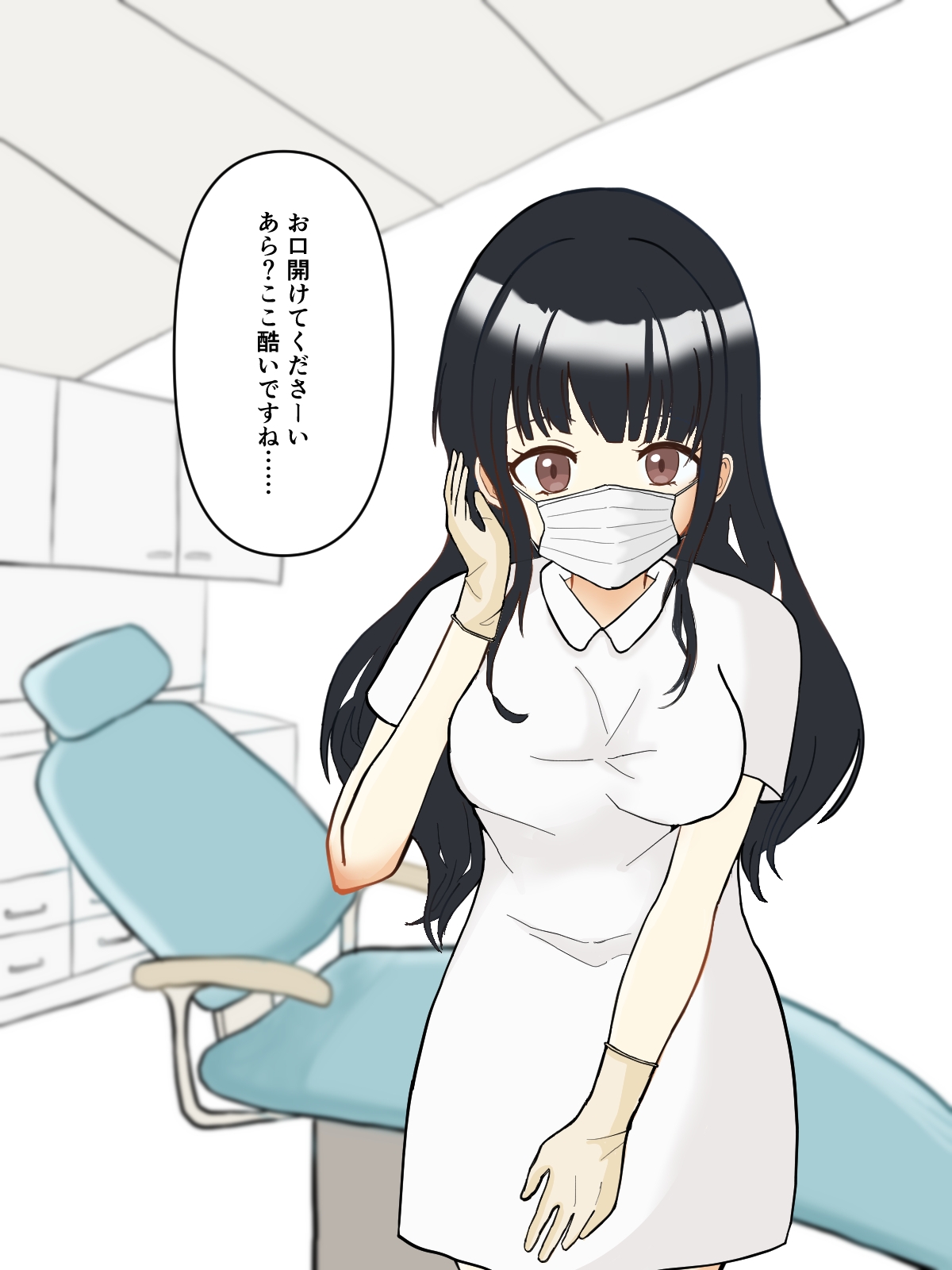 【歯科フェチ】歯科衛生士の背徳オペ〜重装備のまま、診察台で……〜 画像1