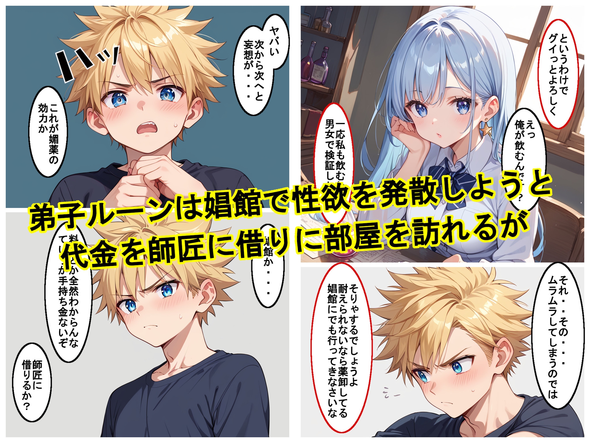 錬金術師が開発した媚薬を師匠と弟子で治験する サンプル 3/4