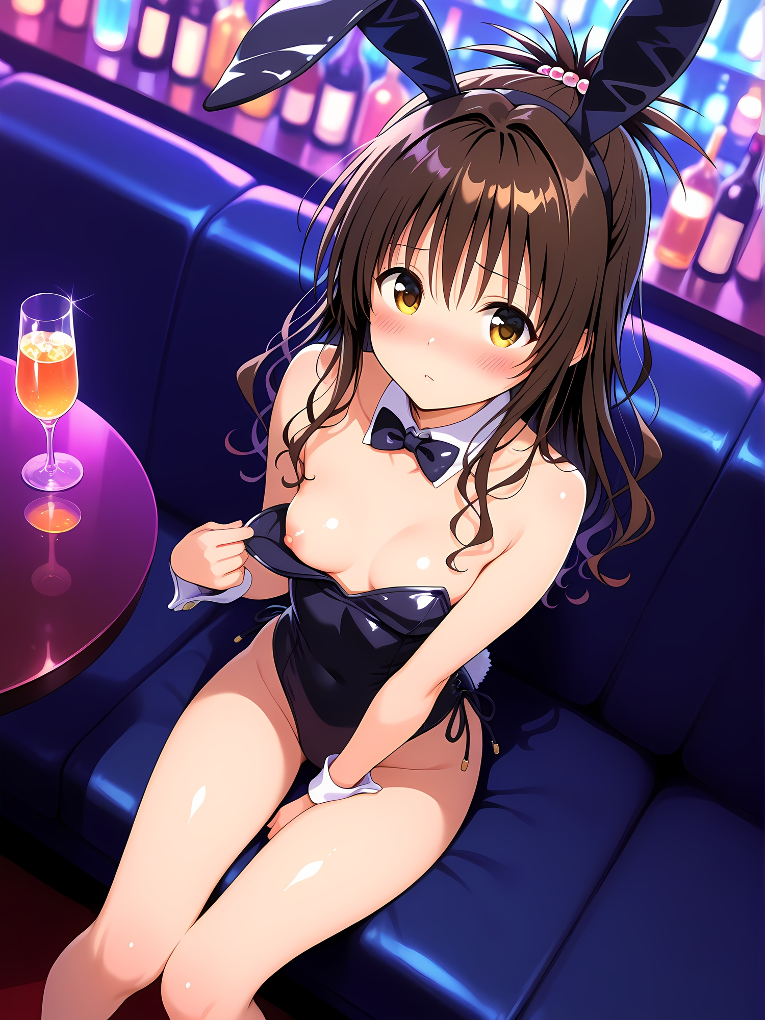 【にょすらもっち】同人CG・AI『裏ピンサロで大当たり嬢引いた件 バニーガールデー！～結◯美柑〇〇歳～』1