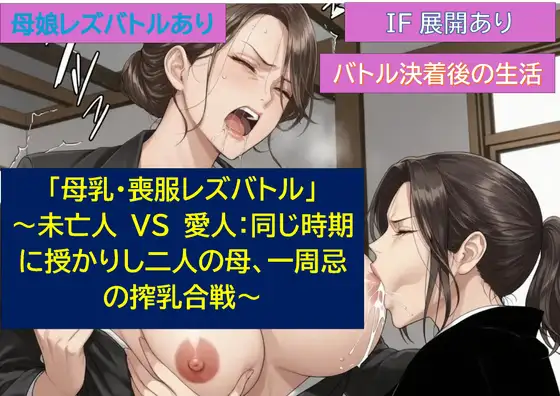 『母乳・喪服レズバトル ～未亡人 VS 愛人:同じ時期に授かりし二人の母、一周忌の搾乳合戦～』 [ゴールド] | DLsite - R18