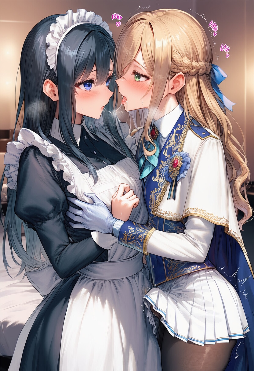 【リオ@制服少女】所かまわずキス10枚お仕事中でも構わず腰ヘコヘコ『貴族令嬢♂×専属メイド♀ ～ぜーんぶお世話～』1