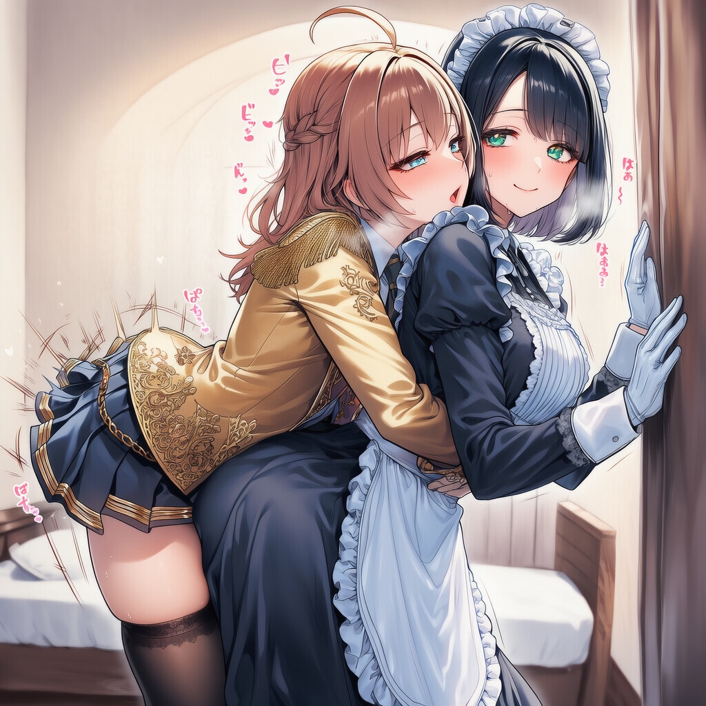 【リオ@制服少女】所かまわずキス10枚お仕事中でも構わず腰ヘコヘコ『貴族令嬢♂×専属メイド♀ ～ぜーんぶお世話～』2