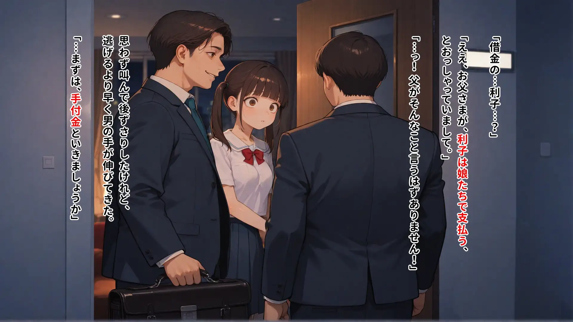 父親の借金の「利子」として徴収され妹の分まで全身を男たちに弄ばれて何回イってもやめてもらえない女の子 サンプル画像 4