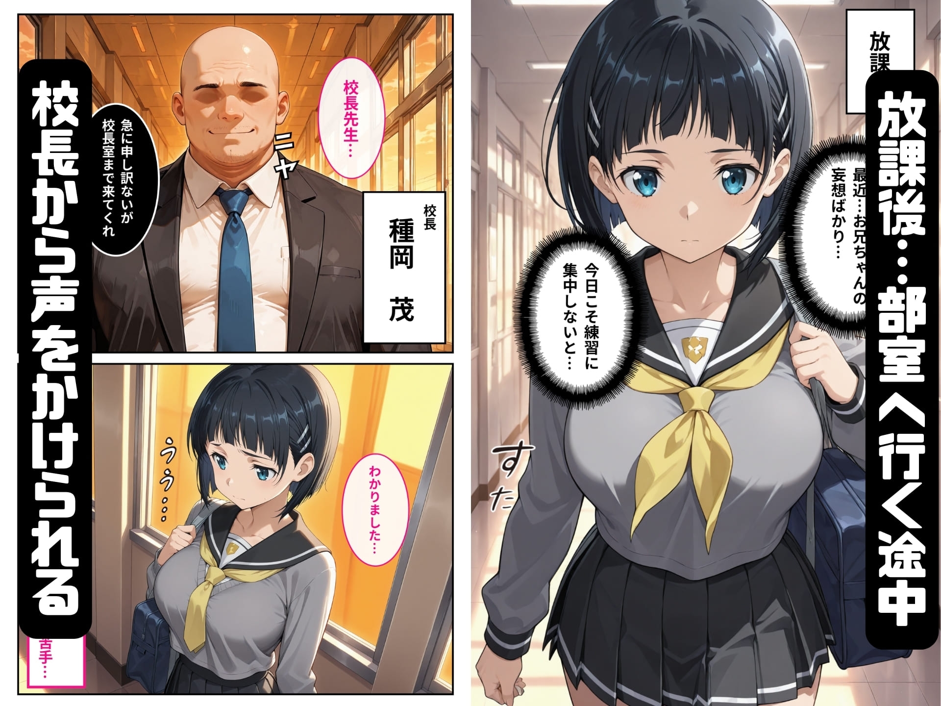 寝取られた直葉-校長のちんぽでメス堕ちする サンプル 3/10