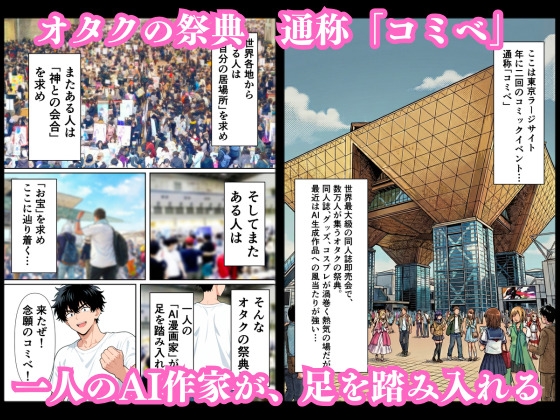 【AI生成】コミックイベント・逆転ハック！〜AI作家の俺が禁断の催眠リモコンで巨乳コスプレイヤーに、アンチの目の前で発情中出し〜 サンプル 1/10